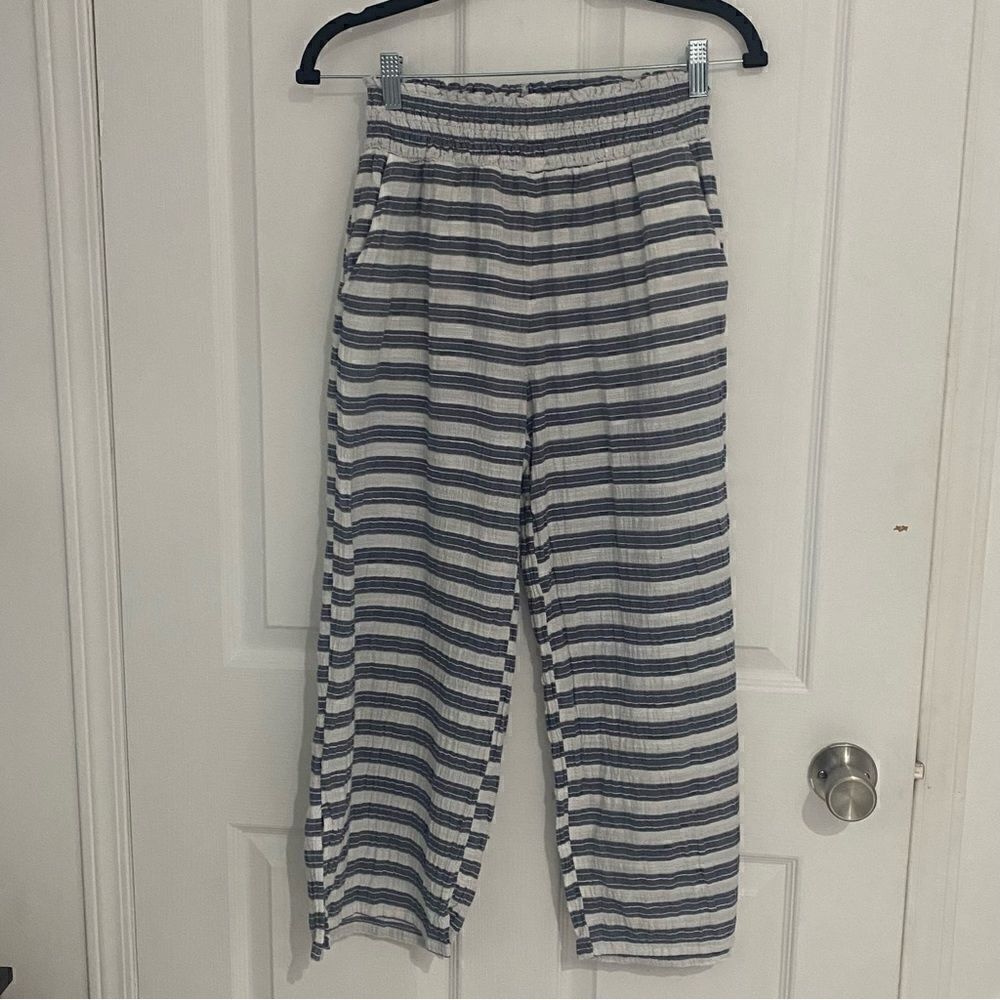 Aerie Blue and White Striped Stretchy Pants Women's Size XS‎